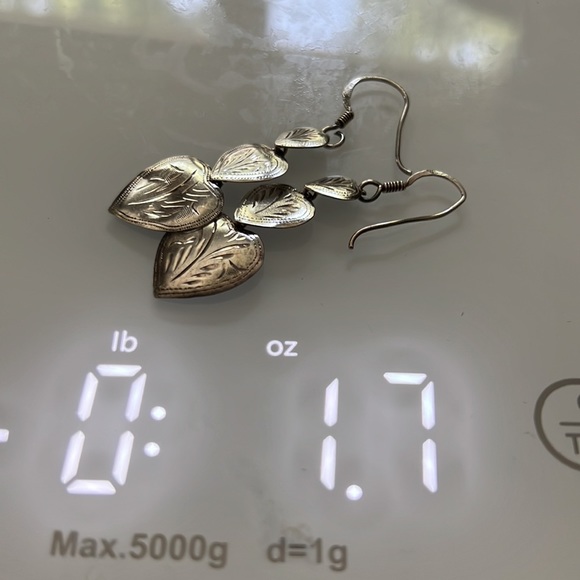 Three Hearts Sterling Silver Lightweight Drop Dangle Statement Earrings Vintage - Picture 10 of 10